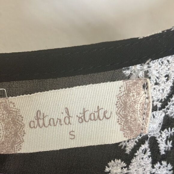 NWT ALTAR’D STATE S Preppy Embroidered Black Sheer Babydoll Dress - Picture 3 of 12
